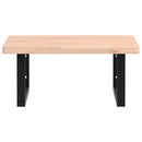 vidaXL acél és tömör bükkfa falra szerelhető mosdópolc