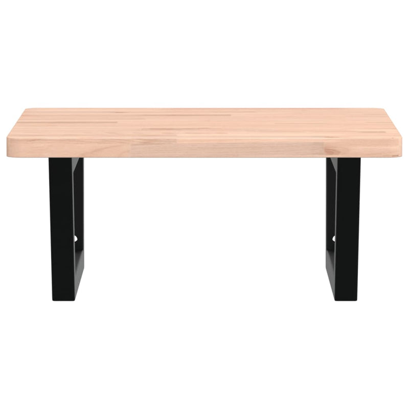 vidaXL acél és tömör bükkfa falra szerelhető mosdópolc