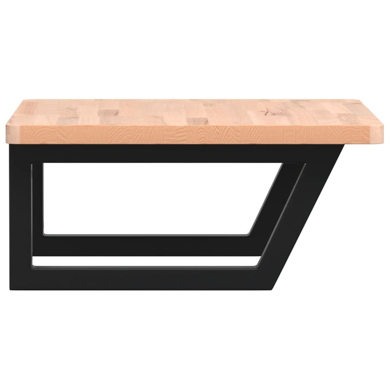 vidaXL acél és tömör bükkfa falra szerelhető mosdópolc