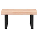 vidaXL acél és tömör bükkfa falra szerelhető mosdópolc