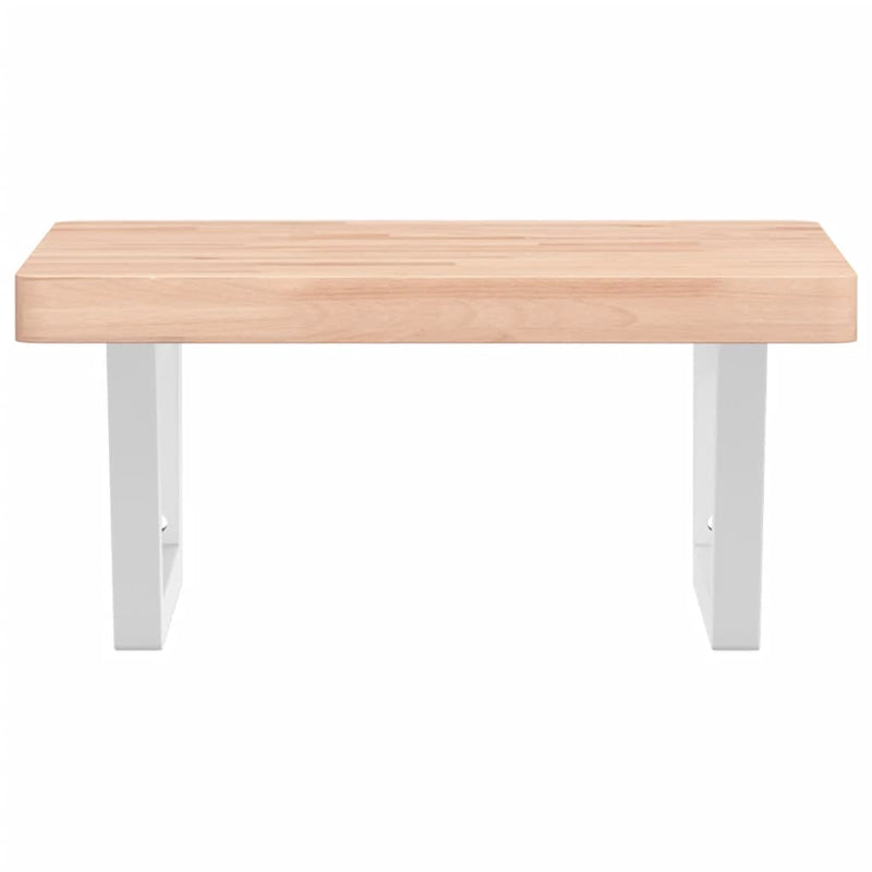 vidaXL acél és tömör bükkfa falra szerelhető mosdópolc