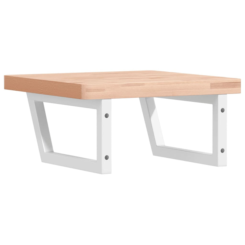 vidaXL acél és tömör bükkfa falra szerelhető mosdópolc