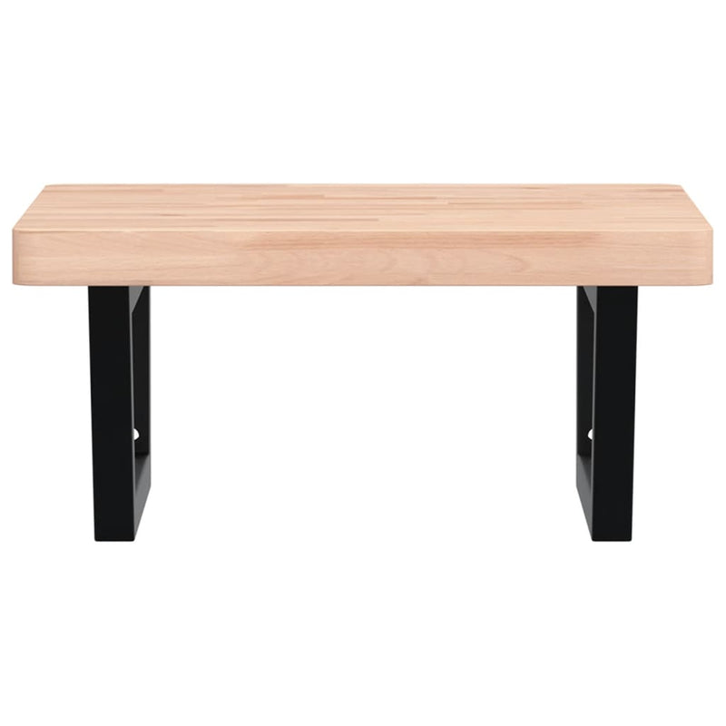 vidaXL acél és tömör bükkfa falra szerelhető mosdópolc