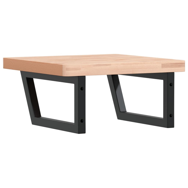 vidaXL acél és tömör bükkfa falra szerelhető mosdópolc