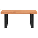 vidaXL acél és tömör bükkfa falra szerelhető mosdópolc