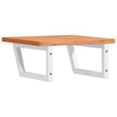 vidaXL acél és tömör bükkfa falra szerelhető mosdópolc