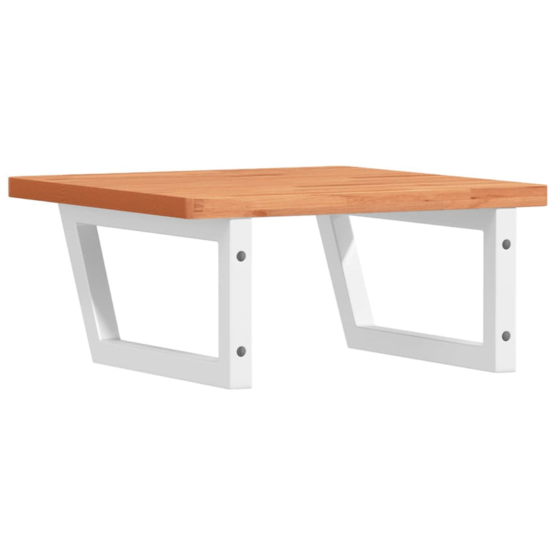 vidaXL acél és tömör bükkfa falra szerelhető mosdópolc