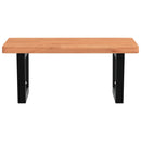 vidaXL acél és tömör bükkfa falra szerelhető mosdópolc