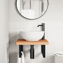 vidaXL acél és tömör bükkfa falra szerelhető mosdópolc