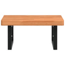 vidaXL acél és tömör bükkfa falra szerelhető mosdópolc