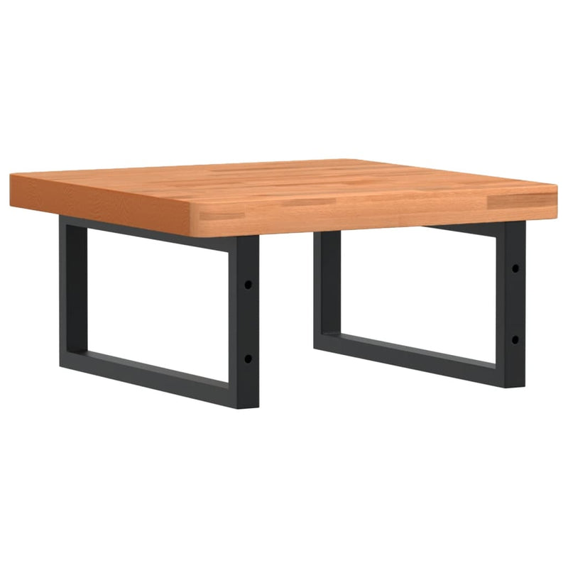 vidaXL acél és tömör bükkfa falra szerelhető mosdópolc