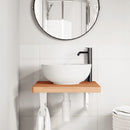 vidaXL acél és tömör bükkfa falra szerelhető mosdópolc