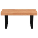 vidaXL acél és tömör bükkfa falra szerelhető mosdópolc