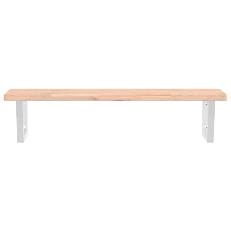 vidaXL acél és tömör bükkfa falra szerelhető mosdópolc