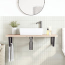 vidaXL acél és tömör bükkfa falra szerelhető mosdópolc