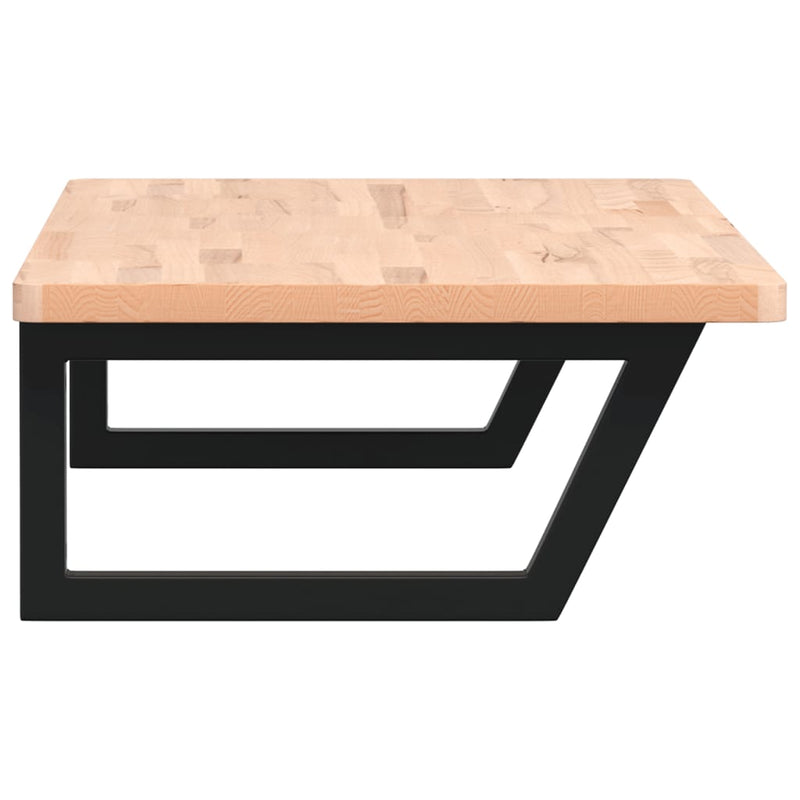 vidaXL acél és tömör bükkfa falra szerelhető mosdópolc