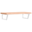 vidaXL acél és tömör bükkfa falra szerelhető mosdópolc