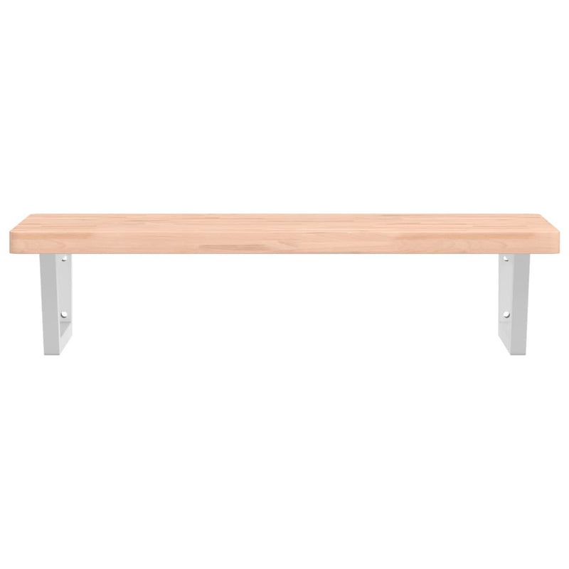 vidaXL acél és tömör bükkfa falra szerelhető mosdópolc