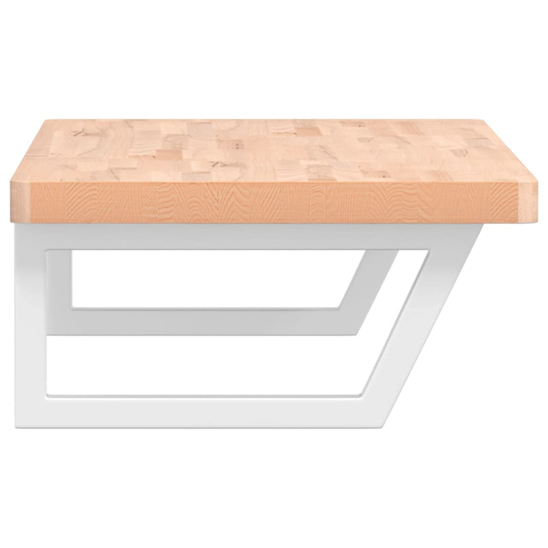 vidaXL acél és tömör bükkfa falra szerelhető mosdópolc