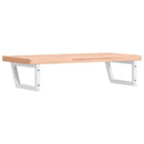 vidaXL acél és tömör bükkfa falra szerelhető mosdópolc