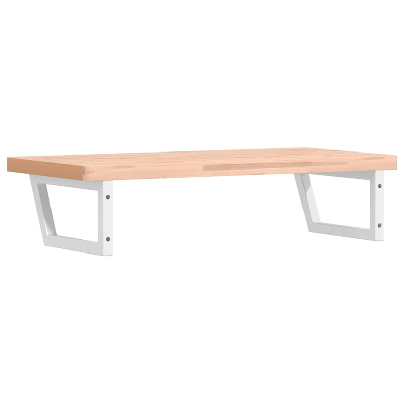 vidaXL acél és tömör bükkfa falra szerelhető mosdópolc