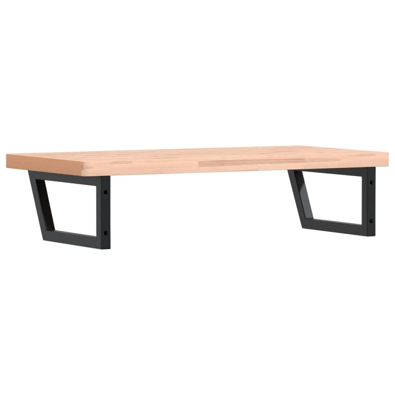 vidaXL acél és tömör bükkfa falra szerelhető mosdópolc