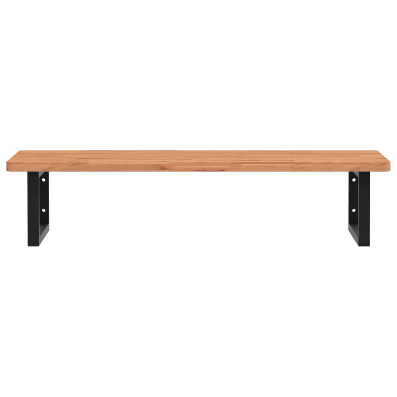 vidaXL acél és tömör bükkfa falra szerelhető mosdópolc