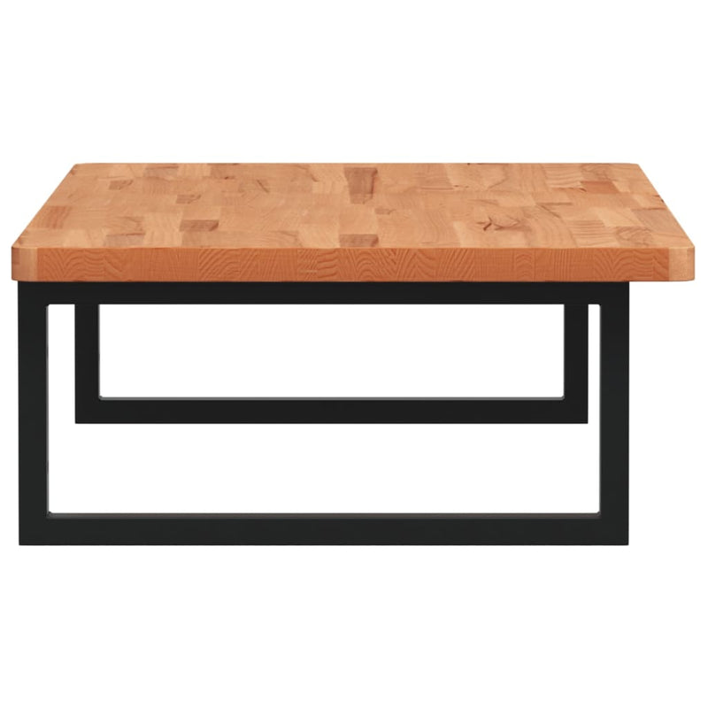 vidaXL acél és tömör bükkfa falra szerelhető mosdópolc