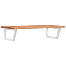 vidaXL acél és tömör bükkfa falra szerelhető mosdópolc