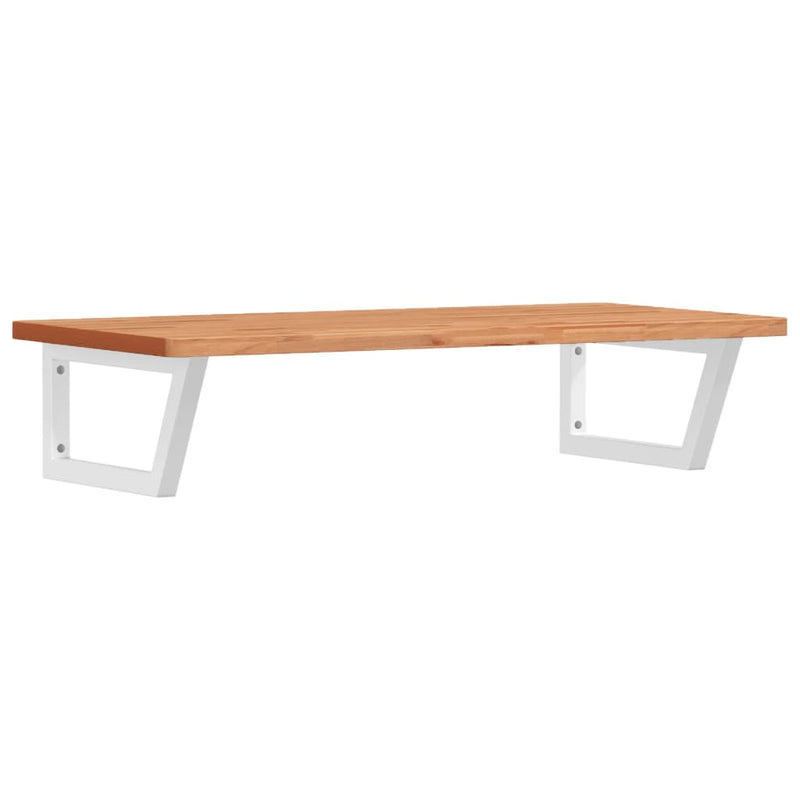 vidaXL acél és tömör bükkfa falra szerelhető mosdópolc