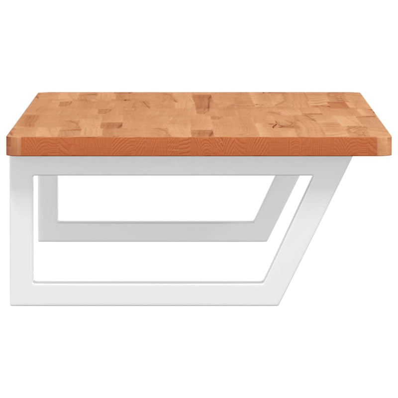 vidaXL acél és tömör bükkfa falra szerelhető mosdópolc