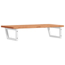 vidaXL acél és tömör bükkfa falra szerelhető mosdópolc