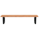 vidaXL acél és tömör bükkfa falra szerelhető mosdópolc