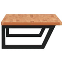 vidaXL acél és tömör bükkfa falra szerelhető mosdópolc