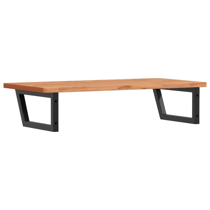 vidaXL acél és tömör bükkfa falra szerelhető mosdópolc