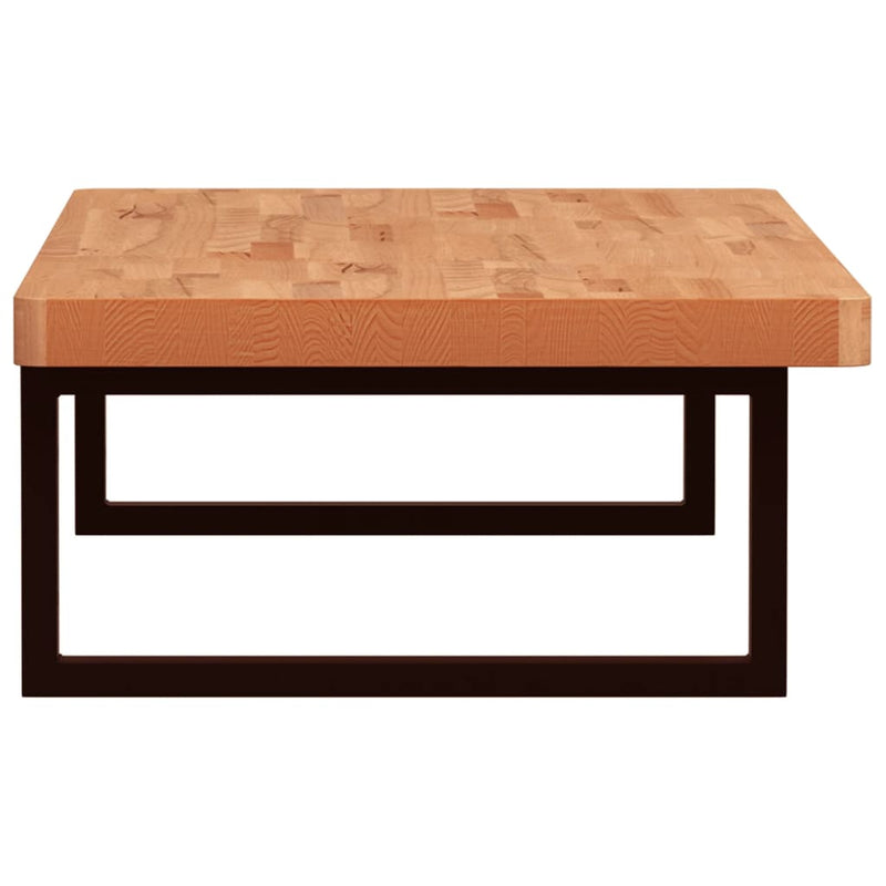 vidaXL acél és tömör bükkfa falra szerelhető mosdópolc