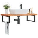 vidaXL acél és tömör bükkfa falra szerelhető mosdópolc