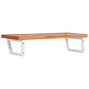 vidaXL acél és tömör bükkfa falra szerelhető mosdópolc