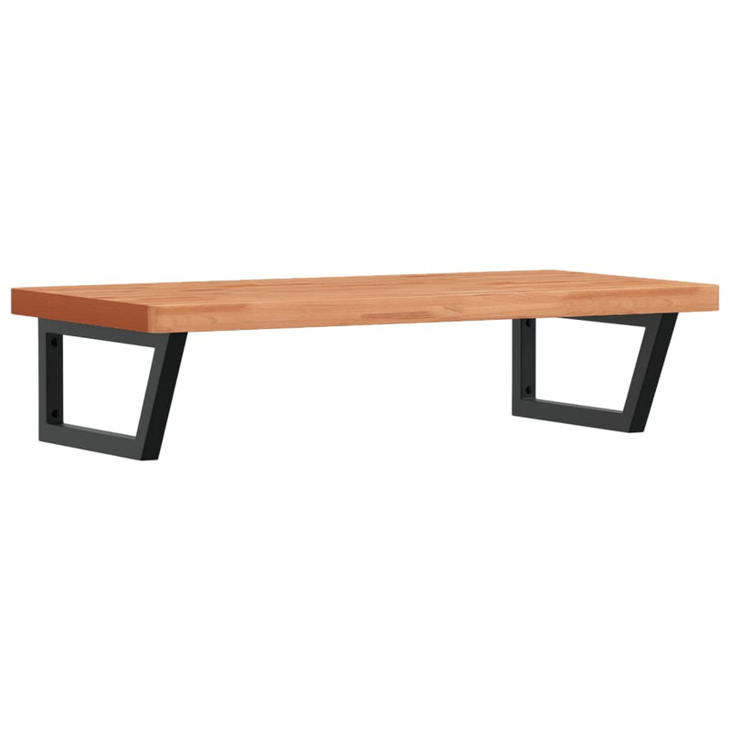 vidaXL acél és tömör bükkfa falra szerelhető mosdópolc