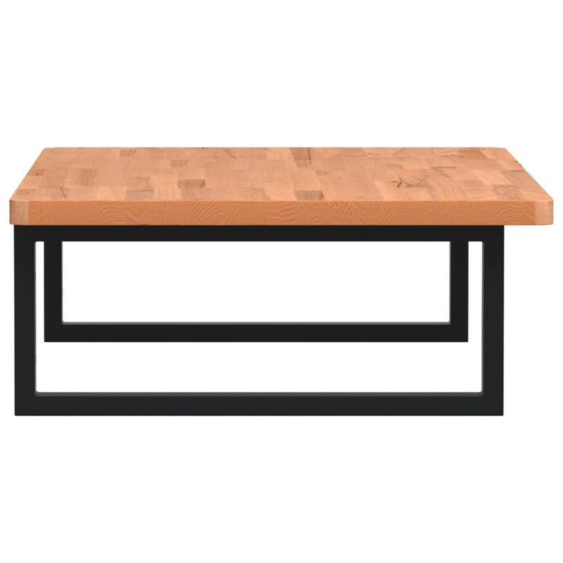 vidaXL acél és tömör bükkfa falra szerelhető mosdópolc