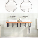 vidaXL acél és tömör bükkfa falra szerelhető mosdópolc