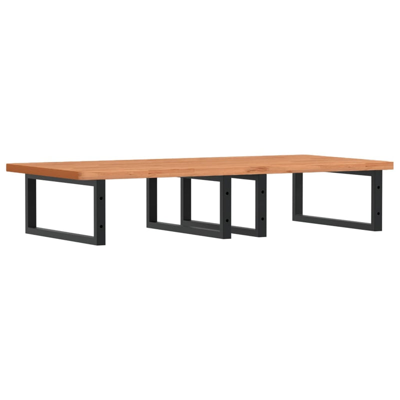 vidaXL acél és tömör bükkfa falra szerelhető mosdópolc