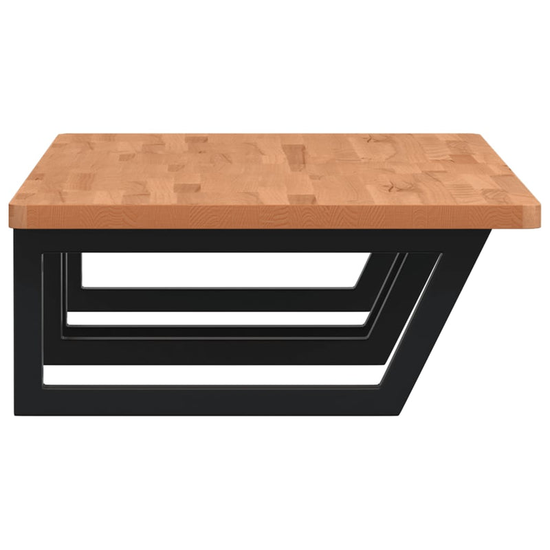 vidaXL acél és tömör bükkfa falra szerelhető mosdópolc