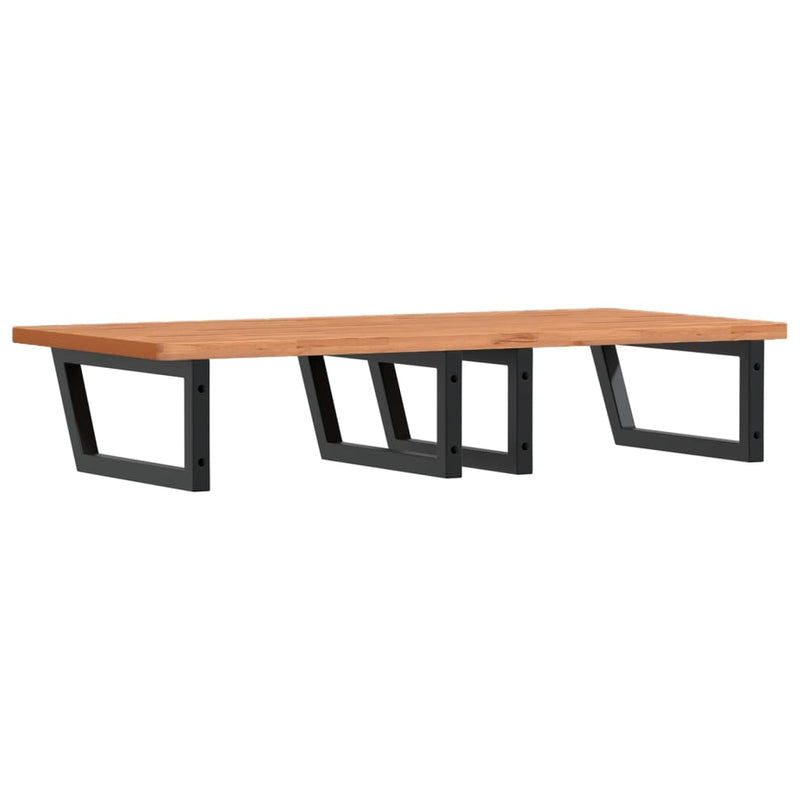 vidaXL acél és tömör bükkfa falra szerelhető mosdópolc