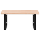 vidaXL acél és tömör tölgyfa falra szerelhető mosdópolc