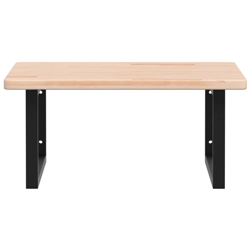 vidaXL acél és tömör tölgyfa falra szerelhető mosdópolc