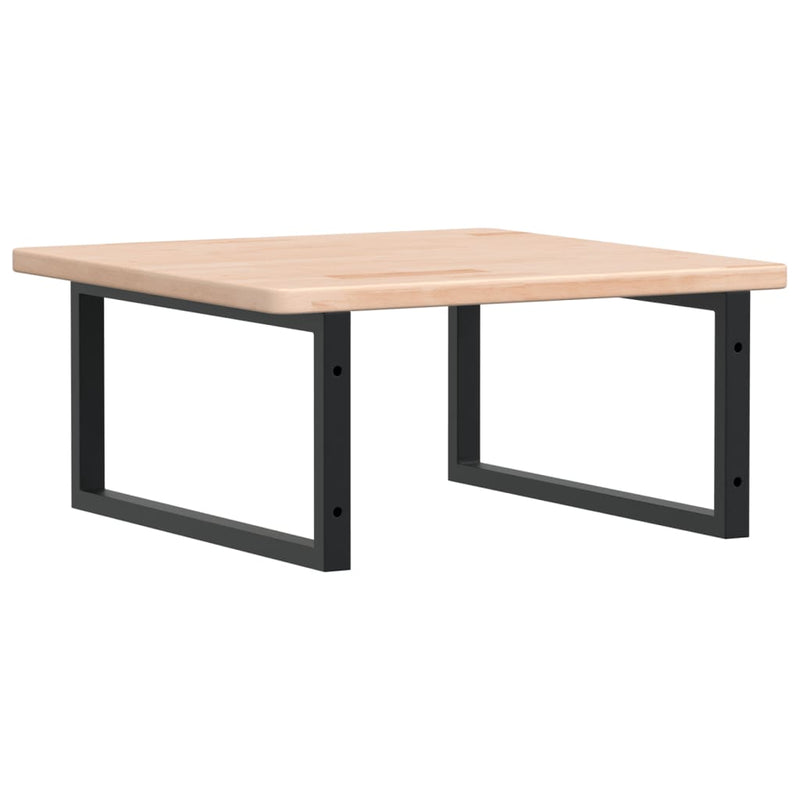 vidaXL acél és tömör tölgyfa falra szerelhető mosdópolc