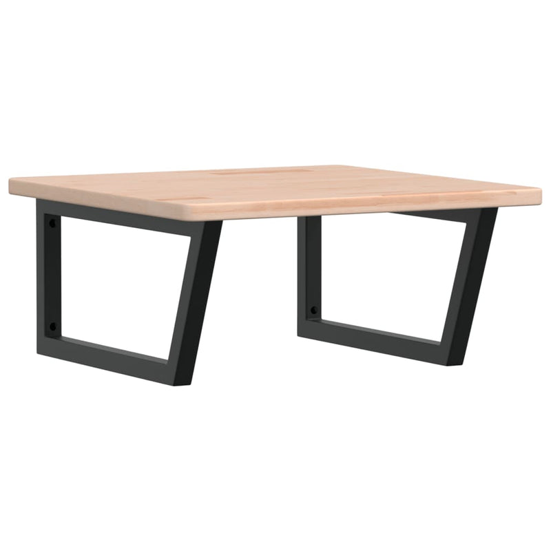 vidaXL acél és tömör tölgyfa falra szerelhető mosdópolc