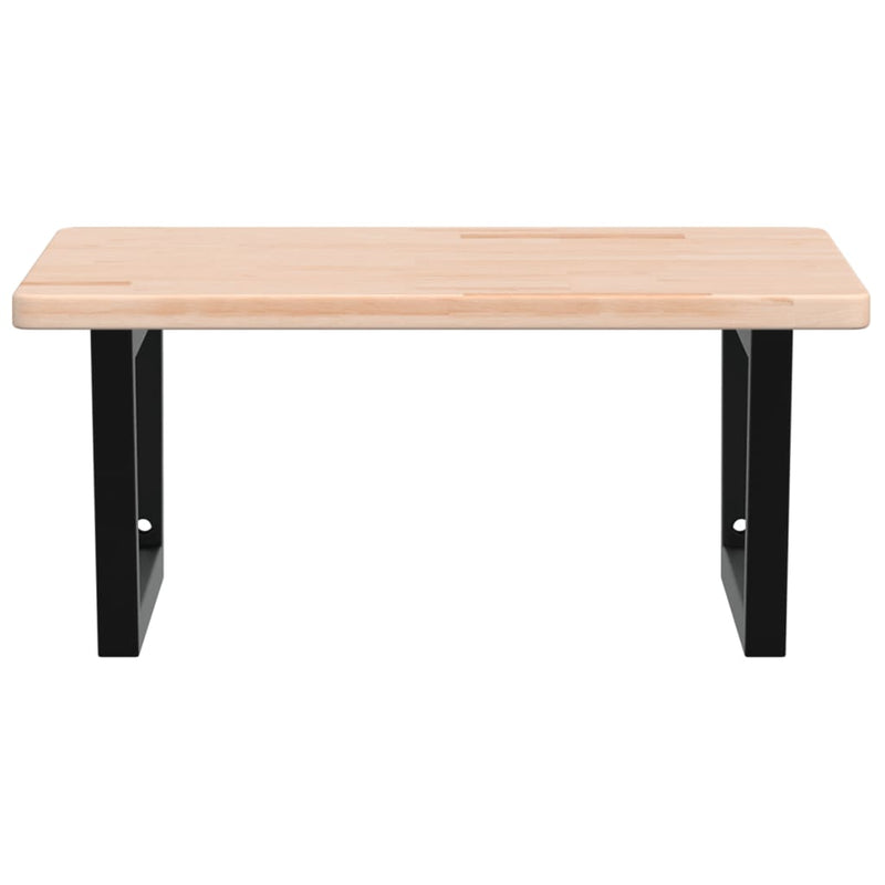 vidaXL acél és tömör tölgyfa falra szerelhető mosdópolc