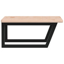 vidaXL acél és tömör tölgyfa falra szerelhető mosdópolc